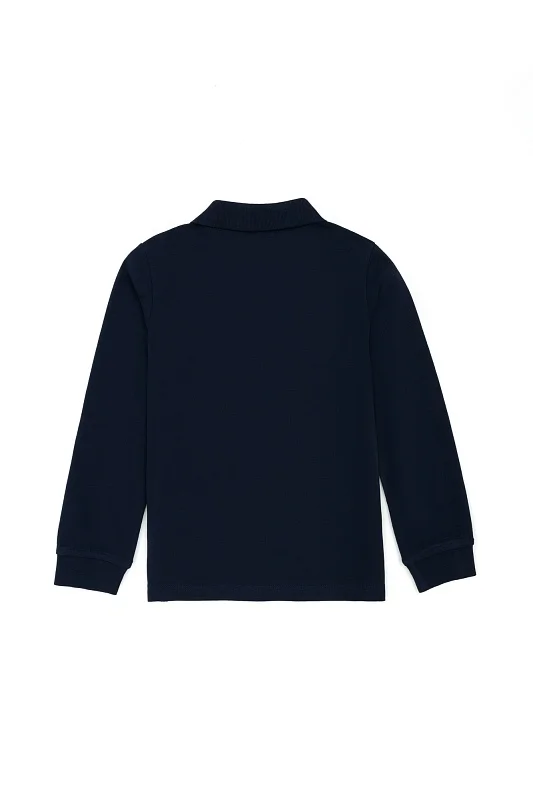 Поло с длинным рукавом из хлопка для мальчиков - G083SZ0820TP01KIDSSK024 Толстовка муж. детс. (VR033, 8_9)