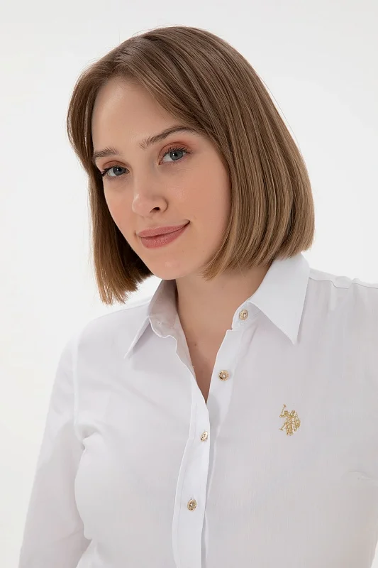 Рубашка из смесового хлопка приталенная - G082SZ0040CRISY025Y Сорочка жен. (VR013, 40)