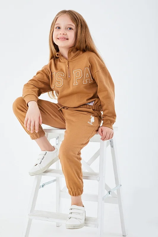Костюм толстовка с воротником на молнии и брюки для девочек - G084SZ0HF0US1216 Костюм дом. жен. детс. (VR024, 12-18)