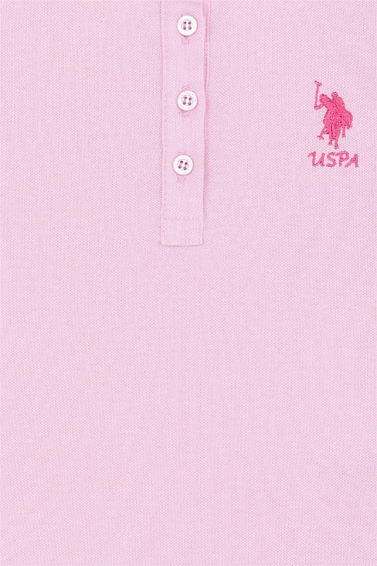 Футболка-поло с принтом на воротнике для девочек - G084SZ0110SD01-IY022 Футболка жен. детс. (VR211, 10_11)
