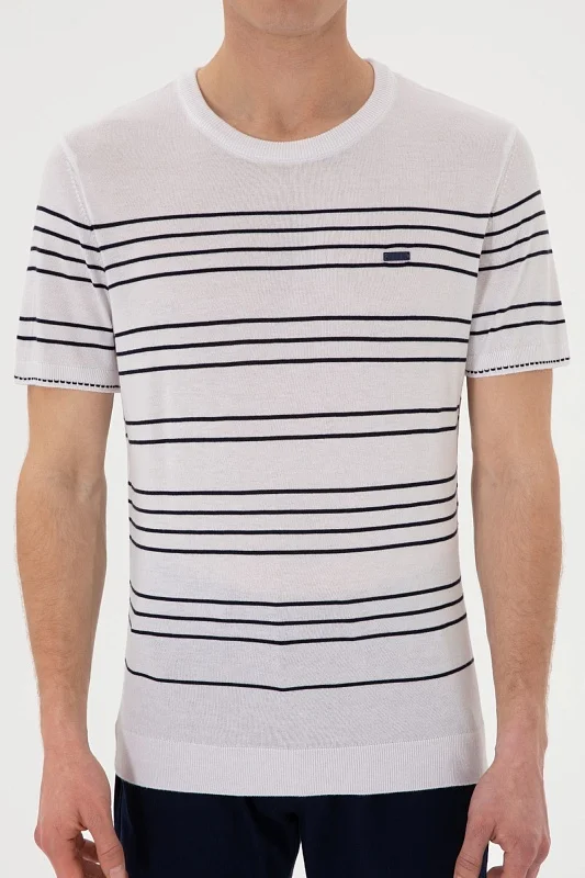 Футболка из смесовой вискозы в полоску - G081SZ0TK0MAKSIM Кофта муж. (VR013, XL)