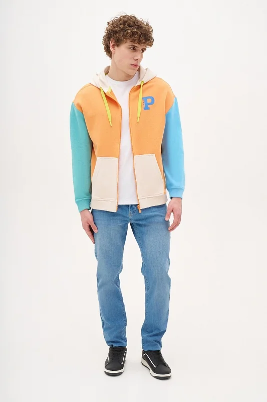 Толстовка на молнии в стиле колор блок - G081SZ0820KASTER_R Толстовка муж. (VR051, XL)