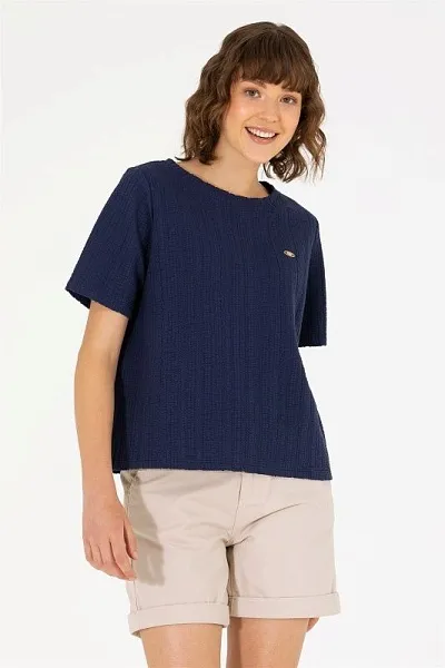Футболка из рельефной ткани - G082SZ0110MANTE Футболка жен. (VR033, XS)