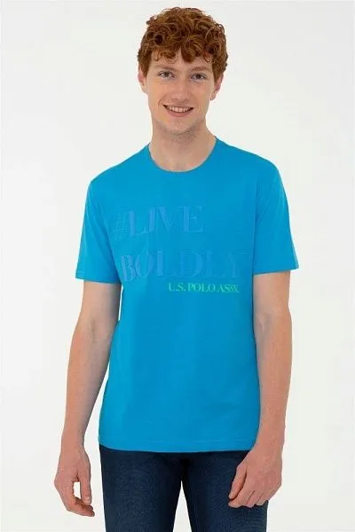 Футболка из хлопка с надписью - G081SZ0110LORENZO Футболка муж. (VR077, S)