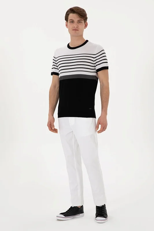 Футболка из смесового хлопка в полоску - G081SZ0TK0BRUNA Кофта муж. (VR046, XL)
