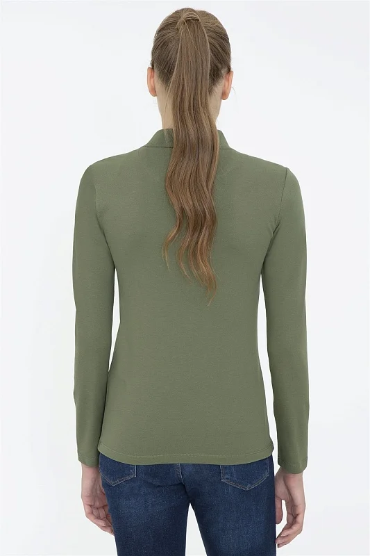 Поло с длинным рукавом из хлопка - G082SZ0820TPG-SK021 Толстовка жен. (VR027, XS)