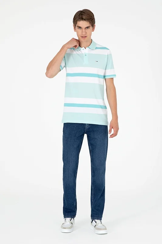 Футболка-поло из хлопка в полоску - G081SZ0110RALTU Футболка муж. (VR083, XL)