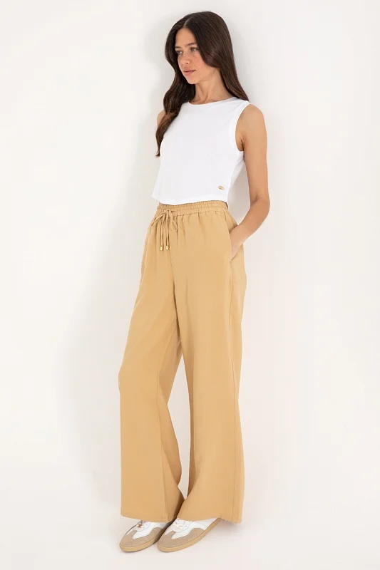Брюки на кулиске широкие - G082SZ0780ECOLE Брюки жен. (VR015, 40)