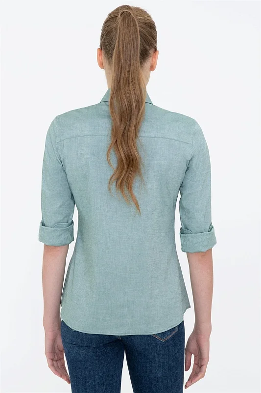Рубашка из хлопка приталенная - G082SZ0040CRISCOLOR021K Сорочка жен. (VR079, 32)