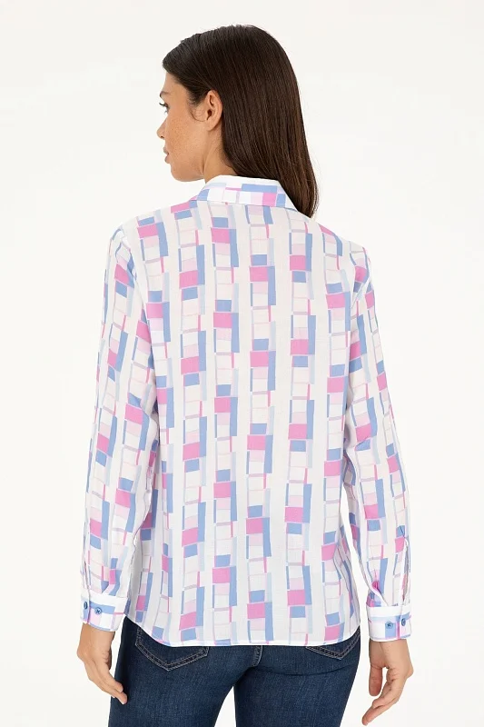 Рубашка из смесового хлопка с принтом свободная - G082SZ0040VALENTIN Сорочка жен. (VR032, 38)