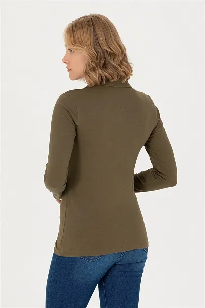 Поло с длинным рукавом из хлопка - G082SZ0820TPG-SK023 Толстовка жен. (VR027, S)