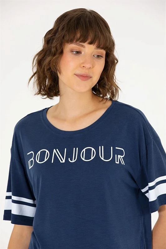 Футболка из модала с принтом - G082SZ0110MAVI-S Футболка жен. (VR033, XS)