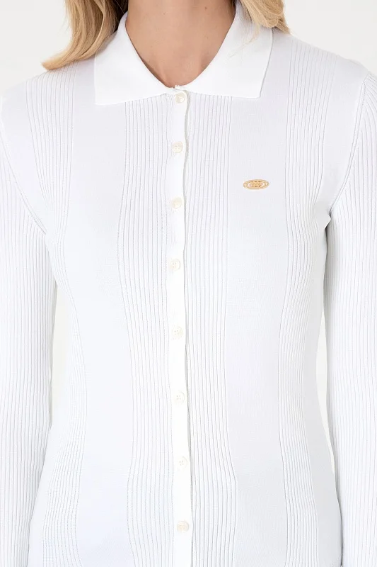 Кардиган на пуговицах с отложным воротником - G082SZ0TK0EX-CARPI Кофта жен. (VR019, 2XS)