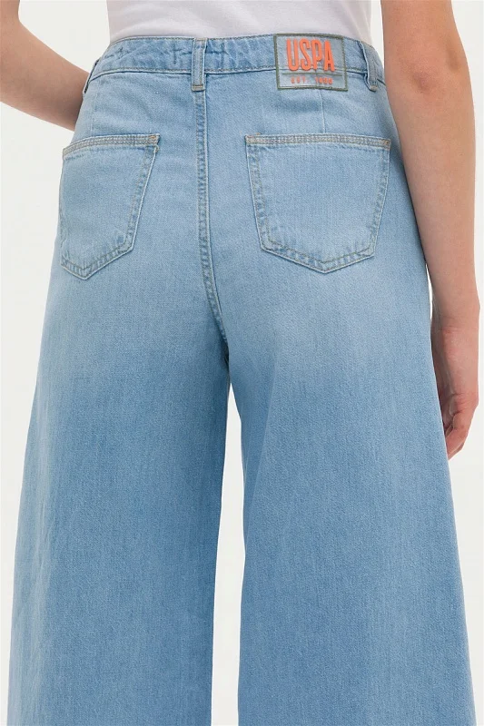 Кюлоты джинсовые с бахромой - G082SZ0800LOOSE23Y-A Джинсы жен. (DN0021, 34)