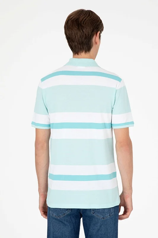 Футболка-поло из хлопка в полоску - G081SZ0110RALTU Футболка муж. (VR083, XL)