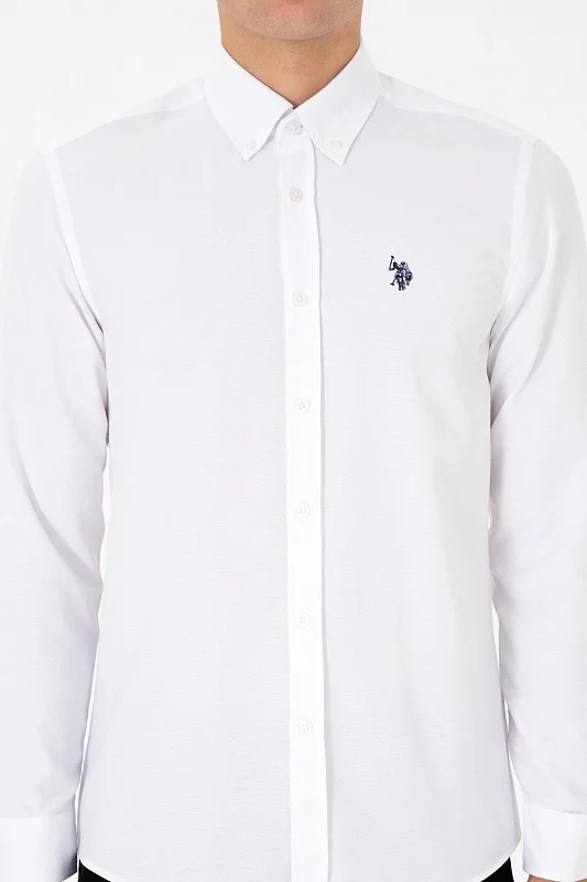 Рубашка из смесового хлопка приталенная - G081SZ0040E_METO25K Сорочка муж. (VR013, XS)