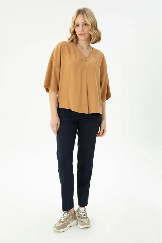 Блузка из модала c рукавом 3/4 свободная - G082SZ0040RC_FALAMUS Сорочка жен. (VR015, 32)