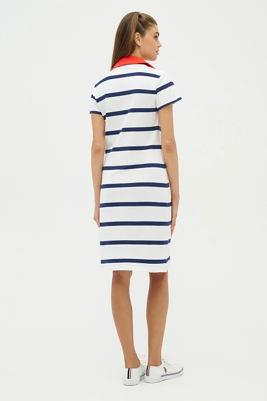 Платье-поло из хлопка в полоску - G082SZ0750R-MERLE Платье жен. (VR013, XS)