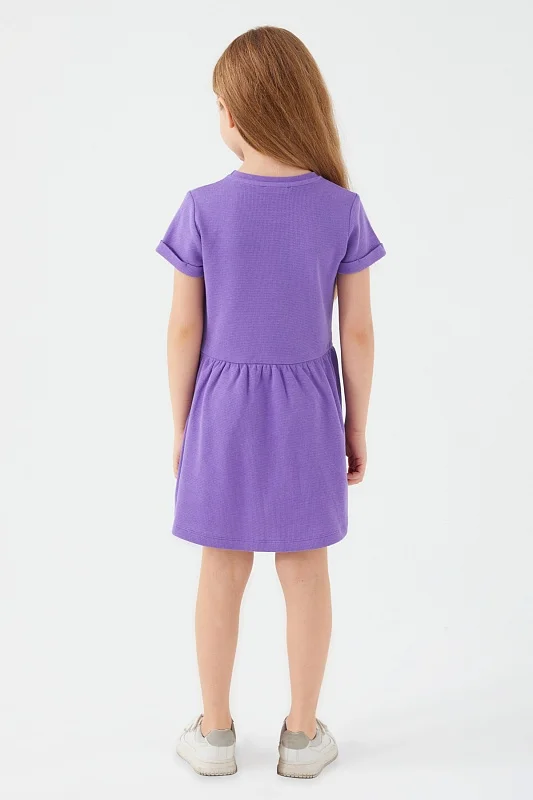 Платье с коротким рукавом из хлопка  для девочек - G084SZ0320US1428 Платье жен. детс. (VR037, 7/8)