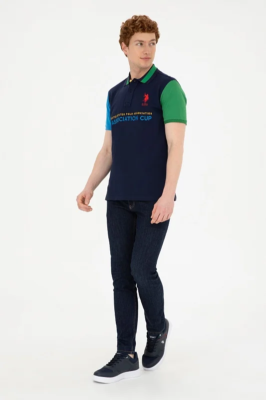 Футболка-поло из хлопка в стиле колор-блок - G081SZ0110T_NUSYA Футболка муж. (VR033, 2XS)