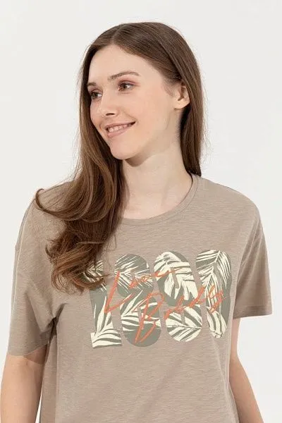 Футболка из хлопка принтом - G082SZ0110FIMIT Футболка жен. (VR027, L)