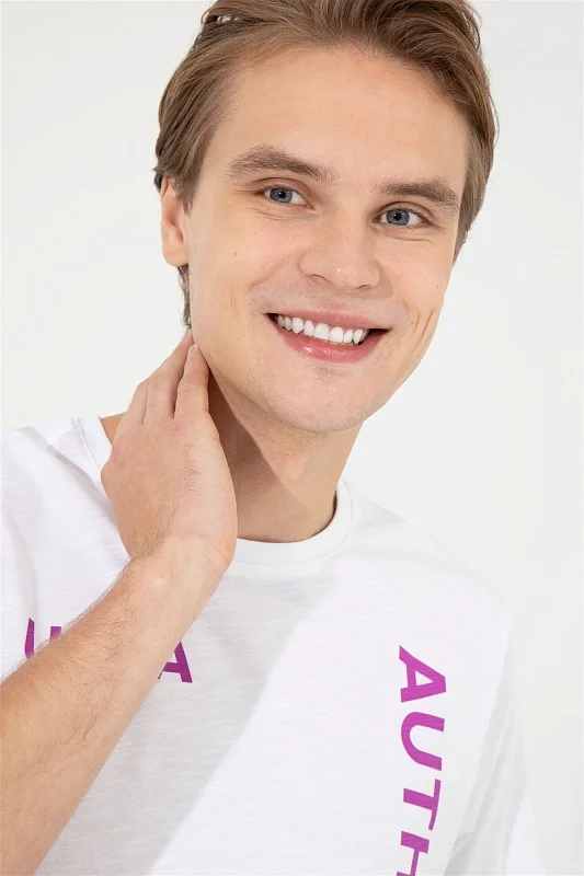 Футболка из хлопка с надписью - G081SZ0110FOSIL Футболка муж. (VR037, M)