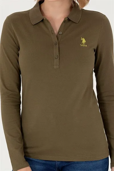 Поло с длинным рукавом из хлопка - G082SZ0820TPG-SK023 Толстовка жен. (VR027, S)
