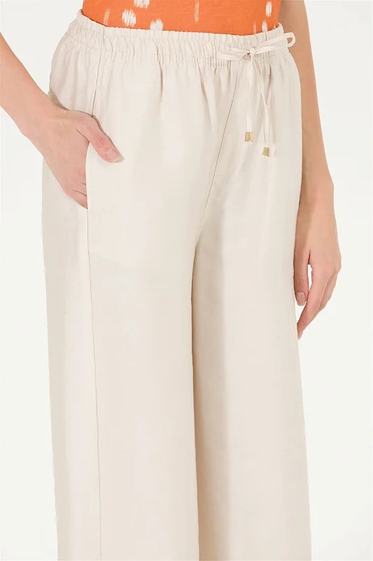 Брюки на кулиске с разрезами широкие - G082SZ0780GAYNO Брюки жен. (VR071, 42)