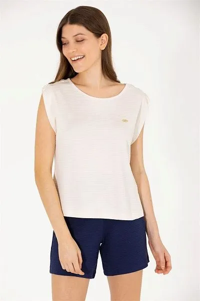Футболка из смесовой вискозы без рукавов - G082SZ0110MEL Футболка жен. (VR071, 2XS)