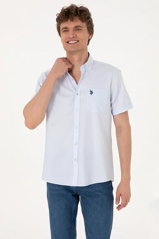 Рубашка с коротким рукавом из хлопка прямая - G081SZ0040HAPPY025Y Сорочка муж. (VR003, 5XL)