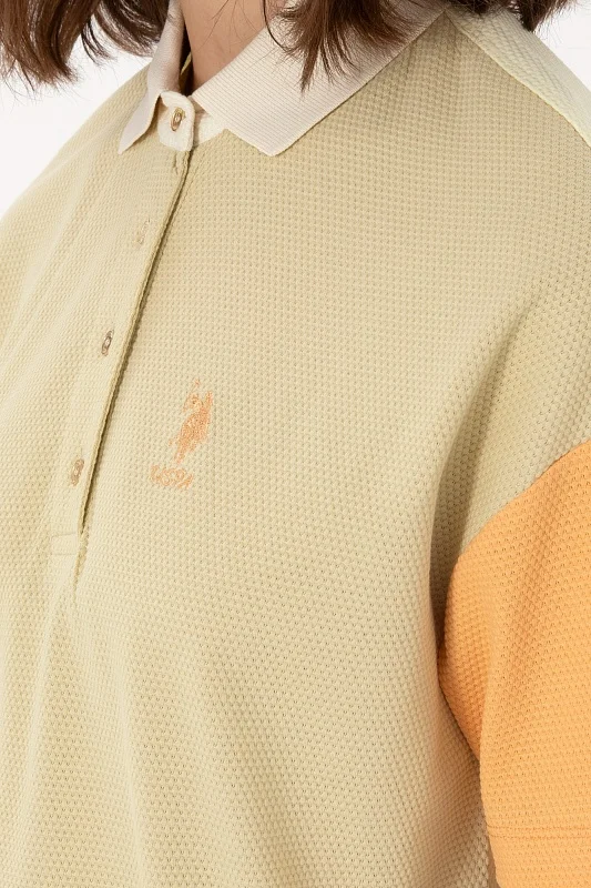 Футболка-поло из хлопка в стиле колор-блок - G082SZ0110SARTE Футболка жен. (VR183, XS)