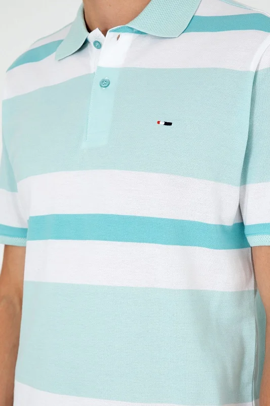 Футболка-поло из хлопка в полоску - G081SZ0110RALTU Футболка муж. (VR083, XL)