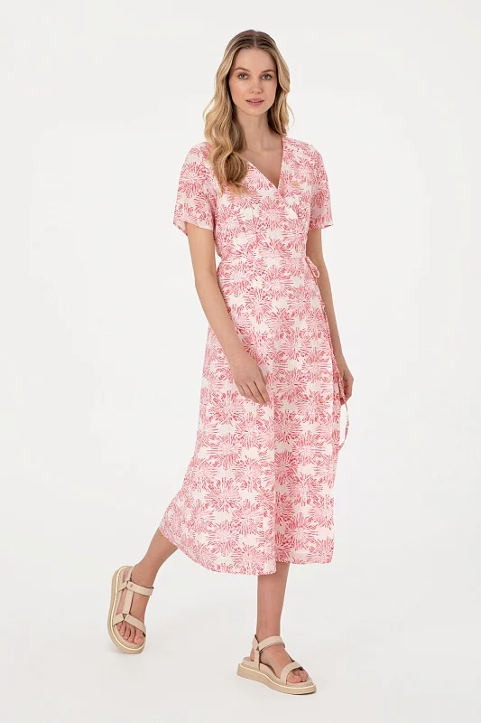 Платье миди из лиоцелла на запах с принтом - G082SZ0320MANZE Платье жен. (VR167, 42)