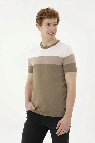 Футболка трикотажная из смесовой вискозы в полоску - G081SZ0TK0OWEN Кофта муж. (VR027, XS)