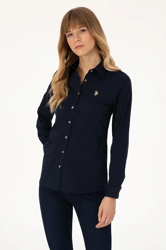 Рубашка из смесового хлопка приталенная - G082SZ0040CRISY025K Сорочка жен. (VR033, 38)