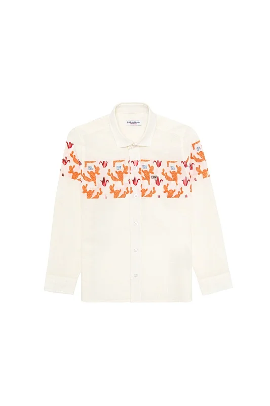 Рубашка с добавлением льна прямая для мальчиков - G083SZ0040KILLA Сорочка муж. детс. (VR051, 9_10)