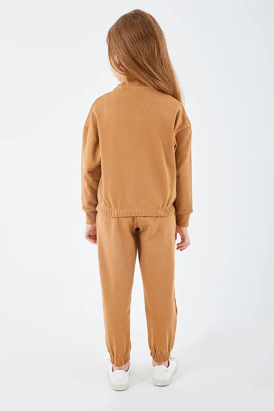 Костюм толстовка с воротником на молнии и брюки для девочек - G084SZ0HF0US1216 Костюм дом. жен. детс. (VR024, 12-18)