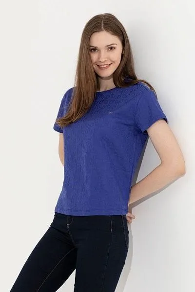 Футболка из хлопка с рельефным узором - G082SZ0110FERTE Футболка жен. (VR212, S)