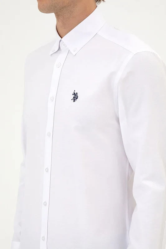 Рубашка из смесового хлопка приталенная - G081SZ0040E_METO25K Сорочка муж. (VR013, XS)