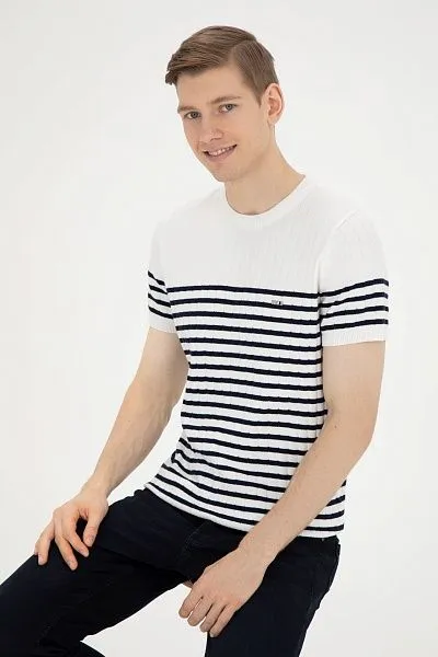 Футболка трикотажная из хлопка в полоску - G081SZ0TK0TIGER Кофта муж. (VR019, S)
