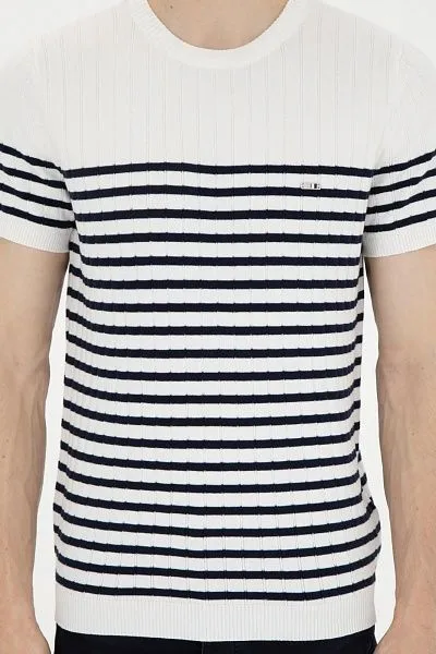 Футболка трикотажная из хлопка в полоску - G081SZ0TK0TIGER Кофта муж. (VR019, S)