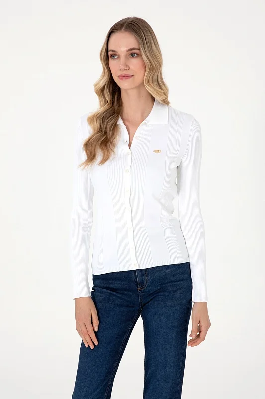 Кардиган на пуговицах с отложным воротником - G082SZ0TK0EX-CARPI Кофта жен. (VR019, 2XS)