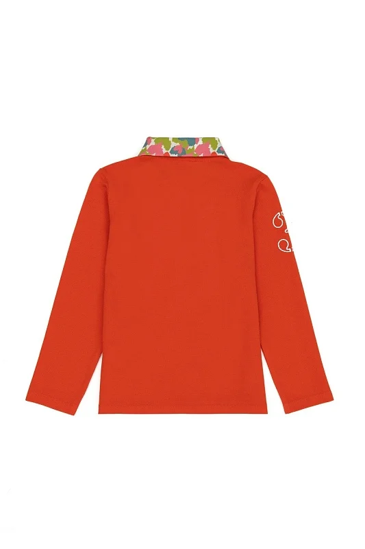 Поло с длинным рукавом и контрастным воротником для девочек - G084SZ0820SD01-SK023 Толстовка жен. детс. (VR181, 5_6)
