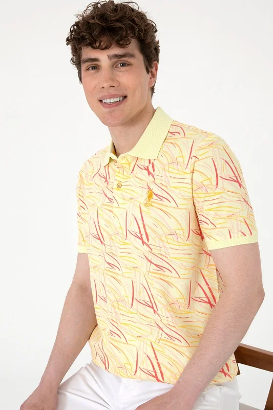Футболка-поло из хлопка с узором - G081SZ0110KLOM Футболка муж. (VR183, XS)