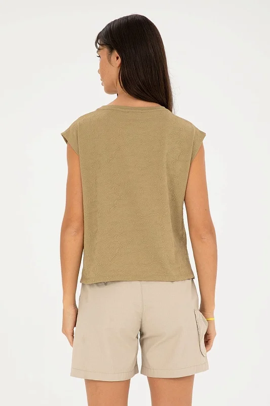 Футболка из фактурной ткани с узором - G082SZ0110PEST Футболка жен. (VR027, XS)