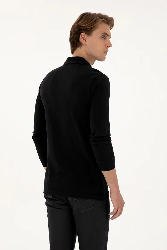 Поло с длинным рукавом из хлопка - G081SZ0820TP01SK025 Толстовка муж. (VR046, XL)