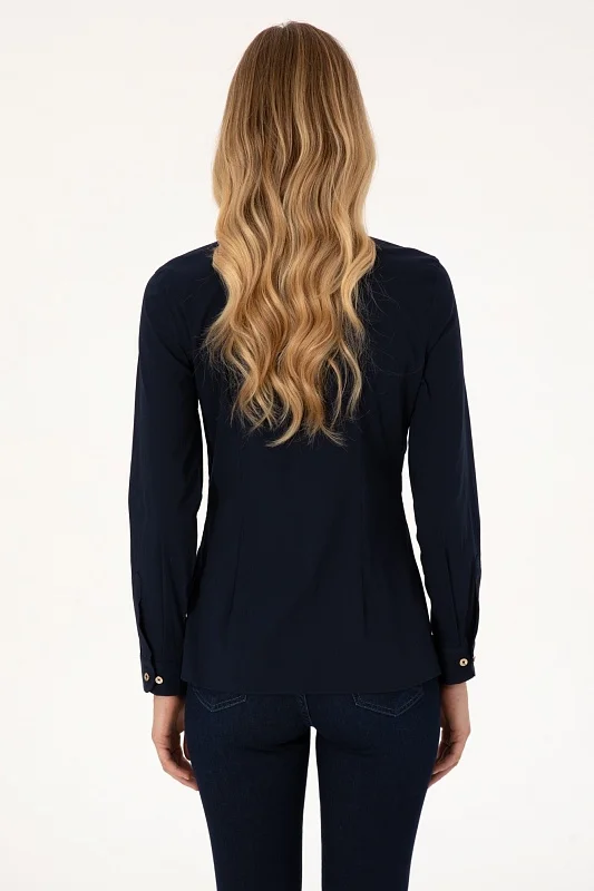 Рубашка из смесового хлопка приталенная - G082SZ0040CRISY025K Сорочка жен. (VR033, 38)