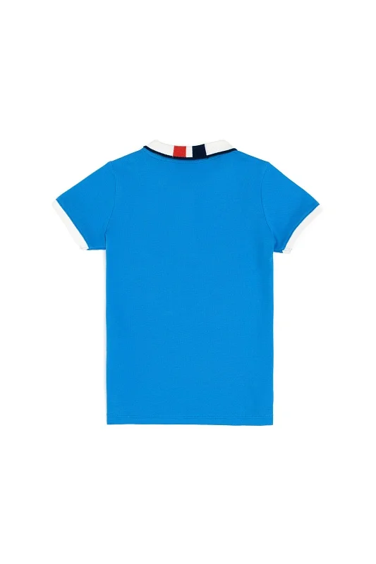 Футболка-поло из хлопка с контрастным дизайном для мальчиков - G083SZ0110SD01KIDSIY024 Футболка муж. детс. (VR045, 9_10)