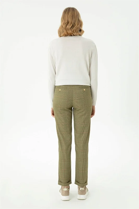 Брюки в клетку зауженные к низу - G082SZ0780MAREH Брюки жен. (VR183, 38)