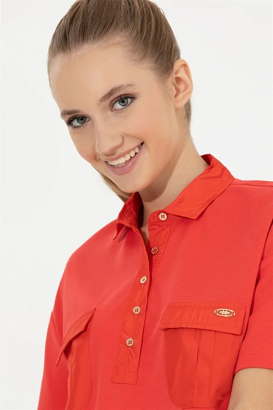 Футболка-поло с вискозой оверсайз - G082SZ0110FEDAK Футболка жен. (VR213, XL)